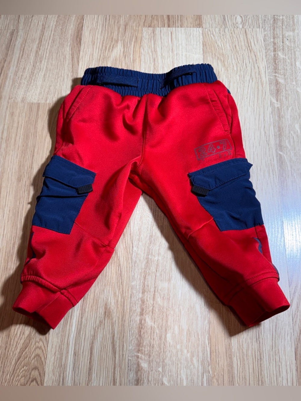 Athletic Works Red & Navy Cargo Joggers for Kids